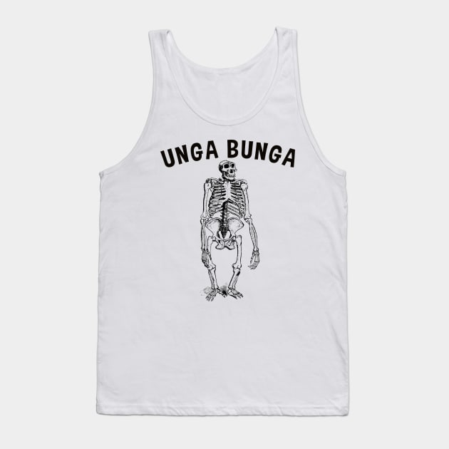 Unga bunga caveman neanderthal skeleton meme Tank Top by Captain-Jackson